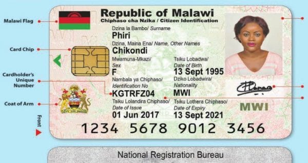 Chakwera Tonse Govt Suspends National ID Expiry Dates The Maravi Post   The Sample Of Malawis National Identity Card 