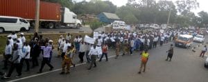 People in Blantyre marching against abortion, homosexuality