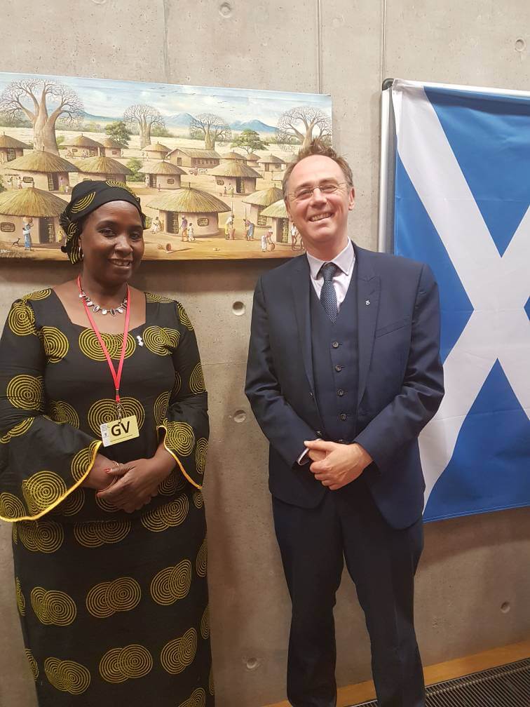 Jessie Kabwira and Minister Nicholas Sturgeon