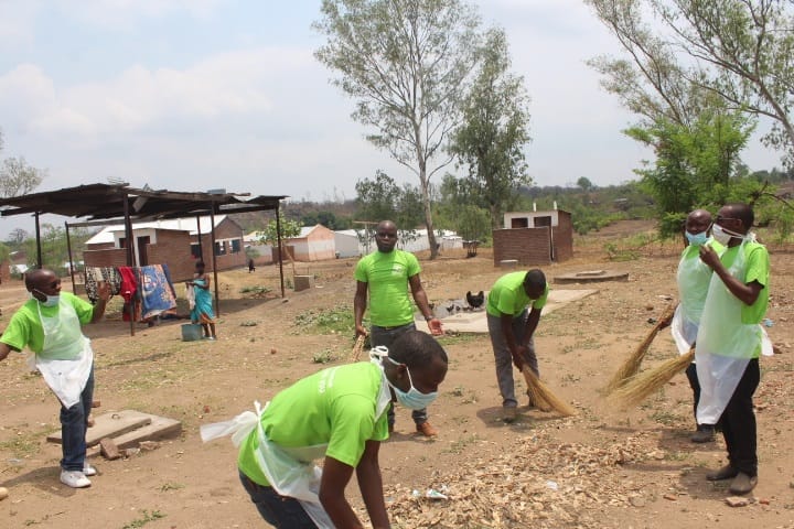 TNM staff sweeping