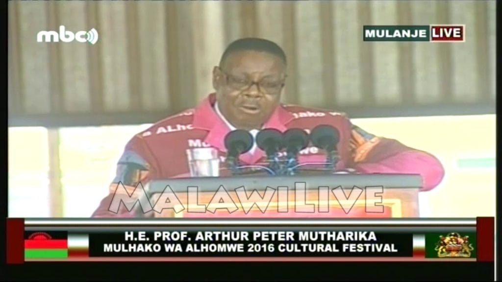 President Peter Mutharika speech, Mulhako wa Alhomwe 2016 cultural festival, Mulanje