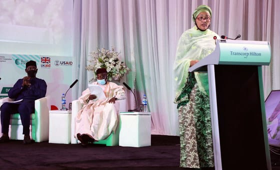 UN Deputy Secretary-General Amina J. Mohammed addresses the Nigeria national consolidatory dialogue in Abuja.