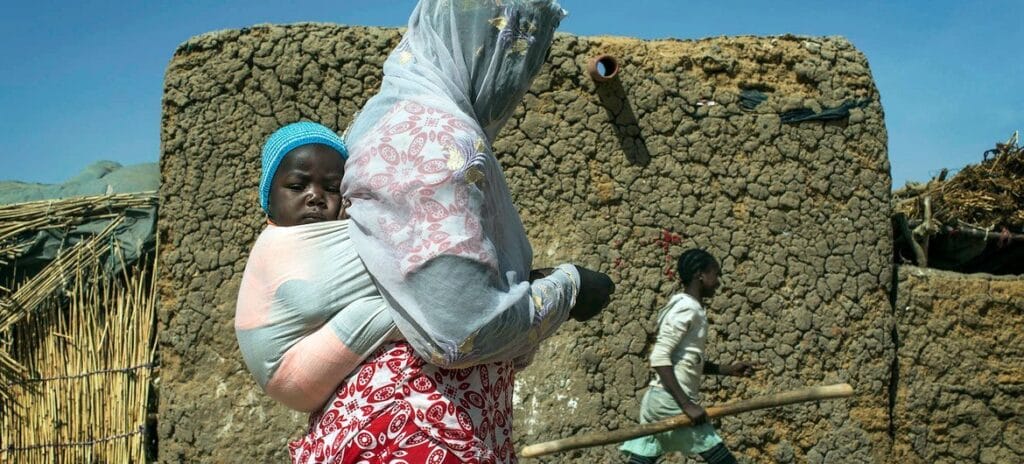 Internally displaced persons (IDPs) in a village in Mali's Mopti area. 