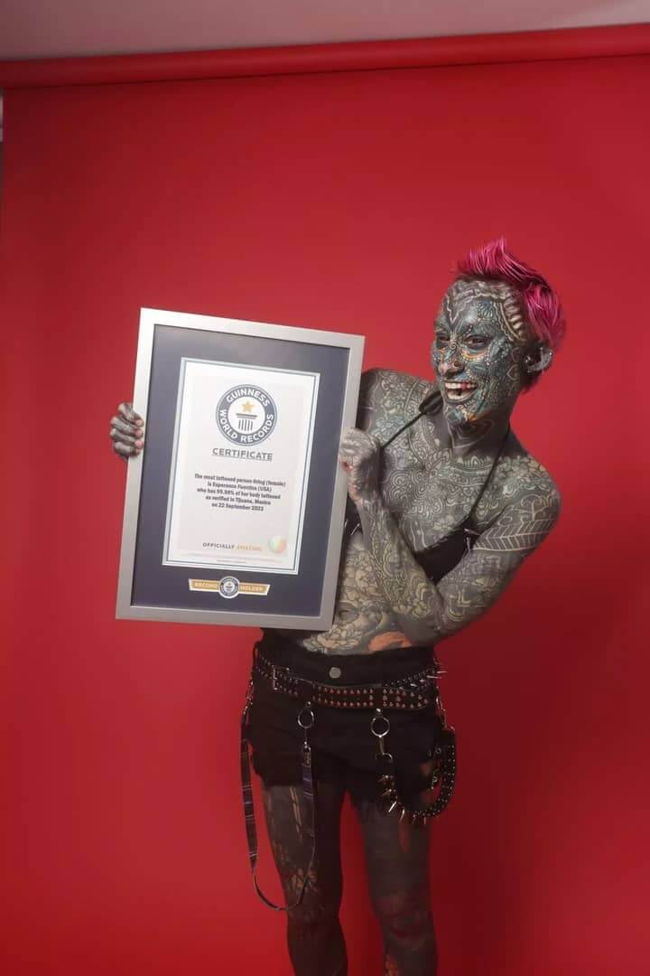 Meet world's most tattooed lady Charlotte Guttenberg with 99.8% body covered