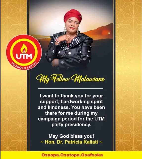 Dr. Patricia Kaliati’s first message after UTM Convention
