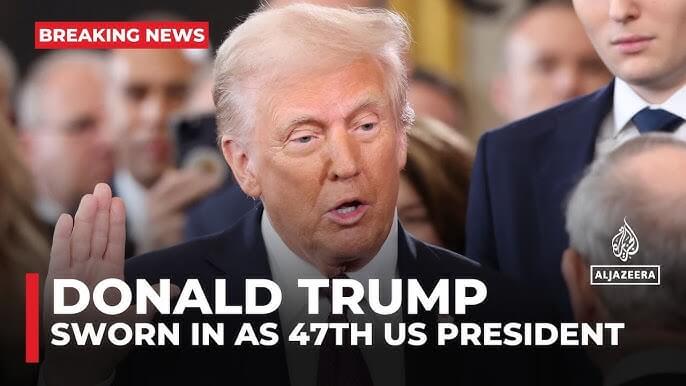 Donald Trump swaering