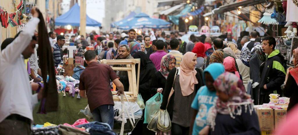 People gather at a market in Tripoli, the capital of Libya. (file)