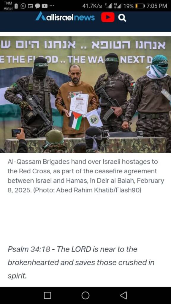 hamas handing over hostages