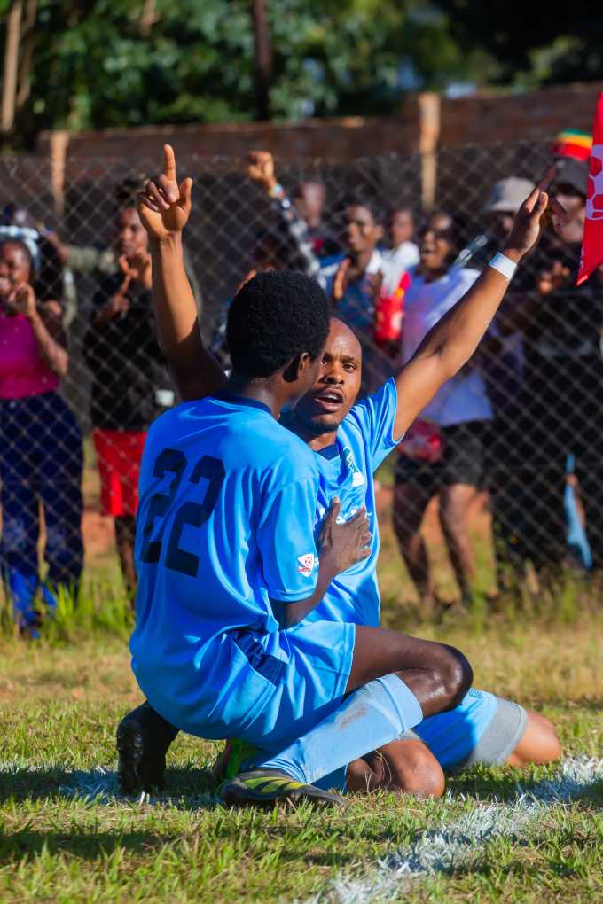 Mtondera celebrate one of his goals