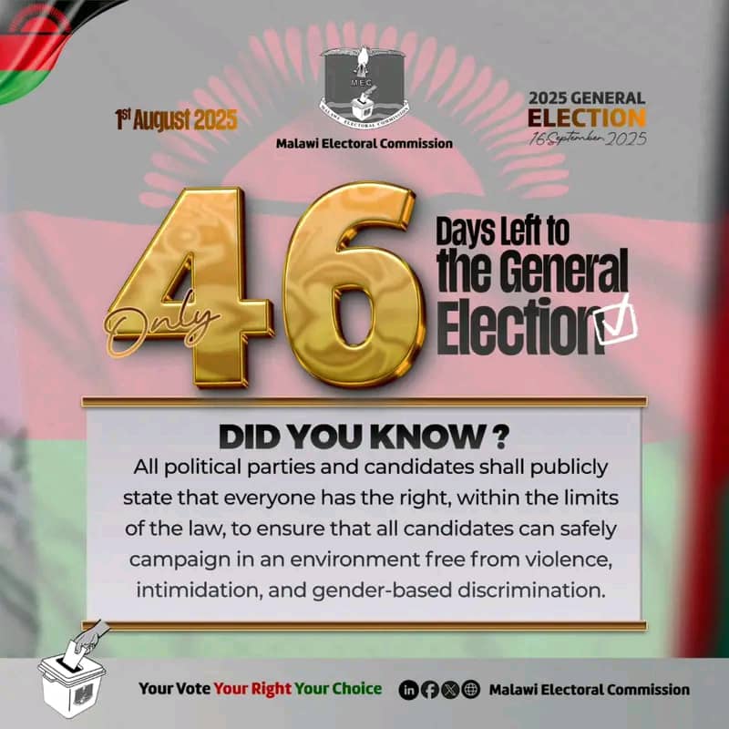 Malawi counts down to crucial election: 46 days to polling day
