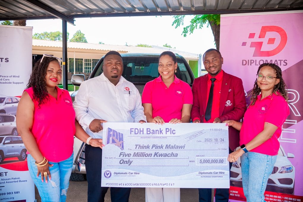 Diplomats Car Hire aids MK5 million towards 2025 Think Pink Malawi’s  breast cancer awareness campaign